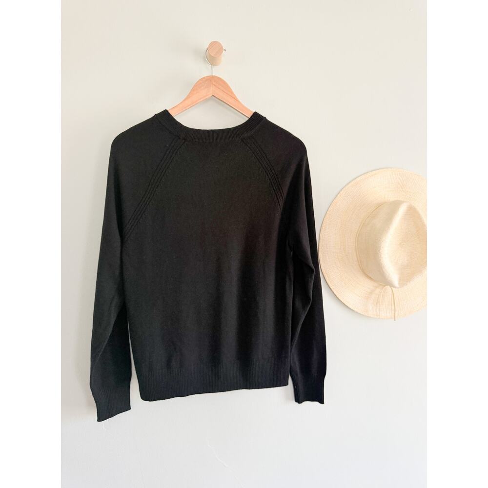 J.Crew Factory | NWT Wool Blend Boyfriend Sweater Black Relaxed | Sz S - Picture 8 of 8